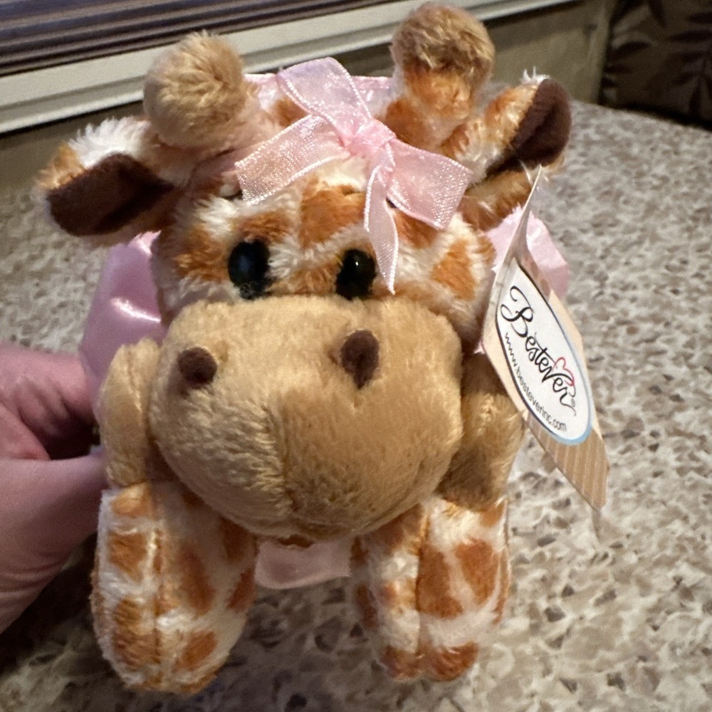 Vtg Bestever Ballerina Zoo Baby Giraffe Plush 8" NWT Dress Bow Stuffed Animal